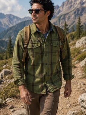 Outerknown Plaid Flannel Button Down Shirt Organic Cotton Workwear Size Large